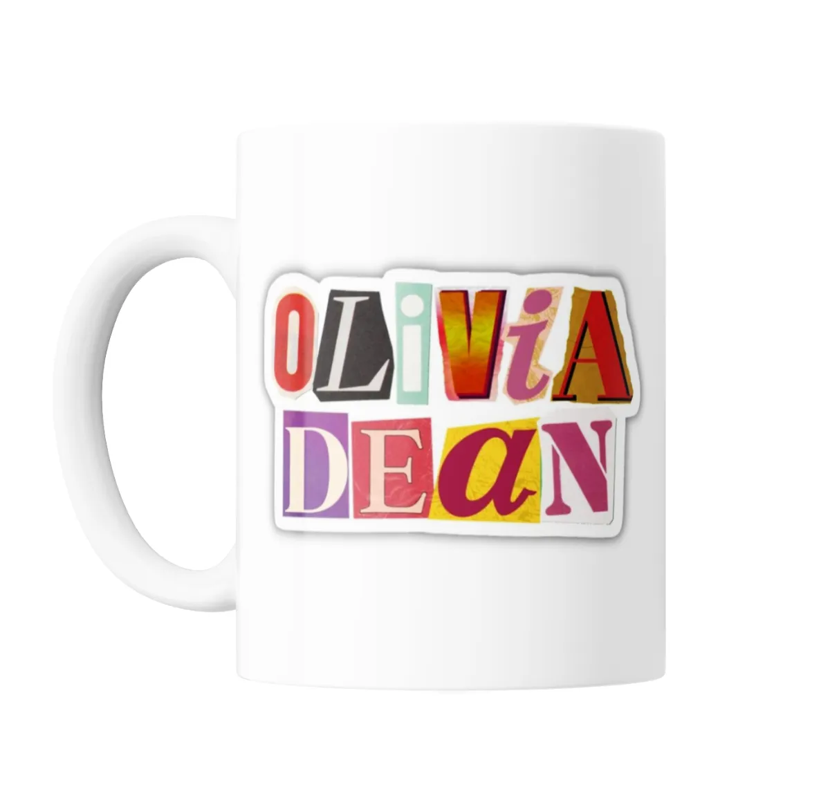 Taza de Cerámica Olivia Dean Collage Letras - vista 2