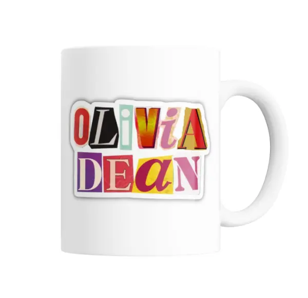 Taza de Cerámica Olivia Dean Collage Letras