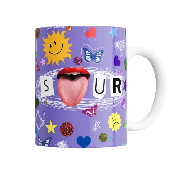 Taza de Cerámica Olivia Rodrigo SOUR Labios y Lengua