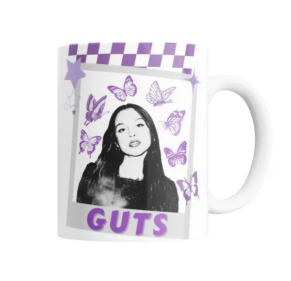 Taza de Cerámica Olivia Rodrigo GUTS Mariposas