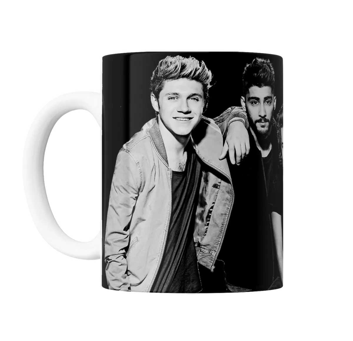 Taza de Cerámica One Direction Foto Grupal Blanco y Negro - vista 2