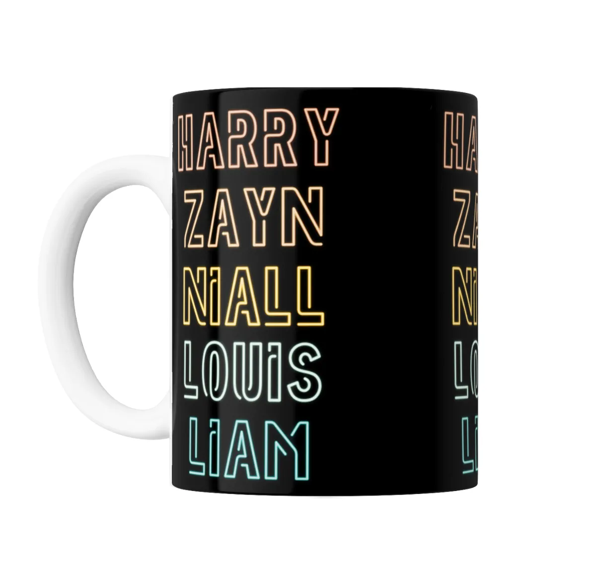Taza de Cerámica One Direction Nombres en Neón - vista 2