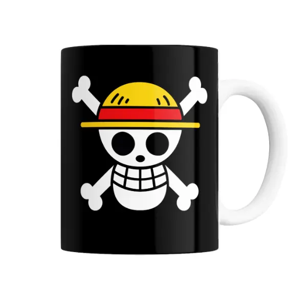 Taza de Cerámica One Piece Bandera Sombrero de Paja