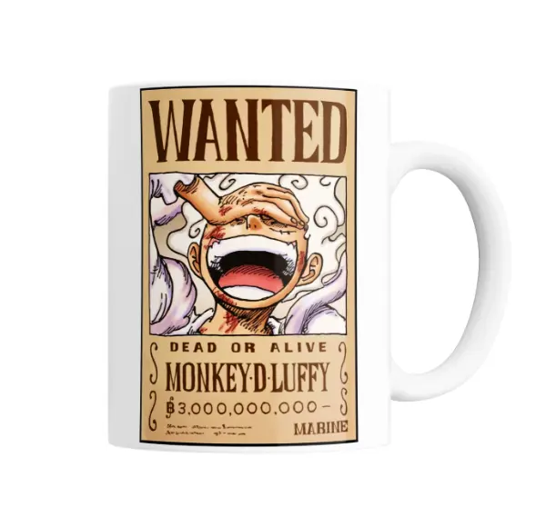 Taza de Cerámica One Piece Luffy Gear 5 Wanted