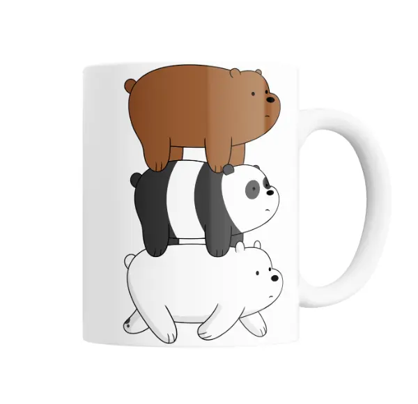 Taza de Cerámica Osos Escandalosos Grizzly Panda y Oso Polar