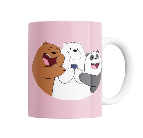 Taza de Cerámica Osos Escandalosos Grizzly Panda y Oso Polar con Celular