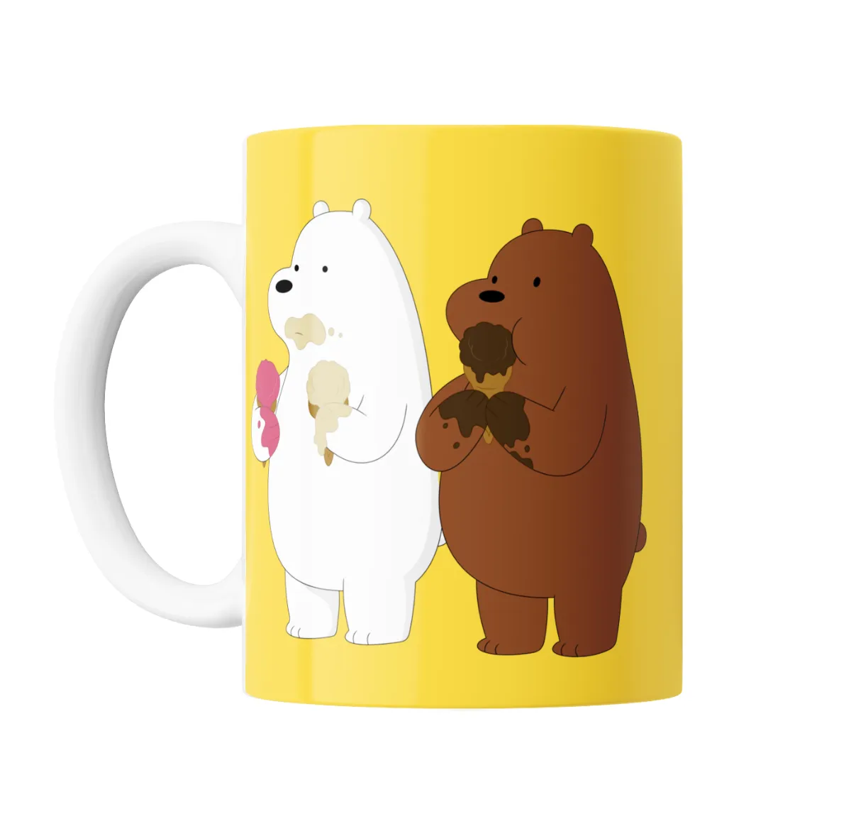 Taza de Cerámica Osos Escandalosos Oso Polar y Oso Pardo con Helado - vista 2