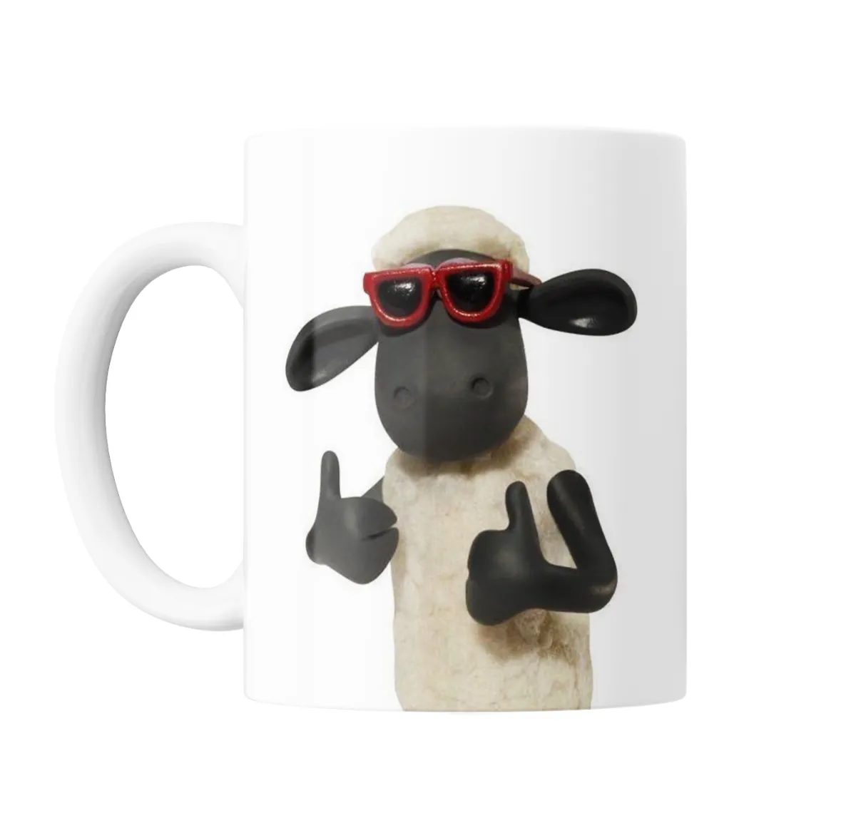 Taza de Cerámica Oveja Shaun con Lentes Rojos - vista 2