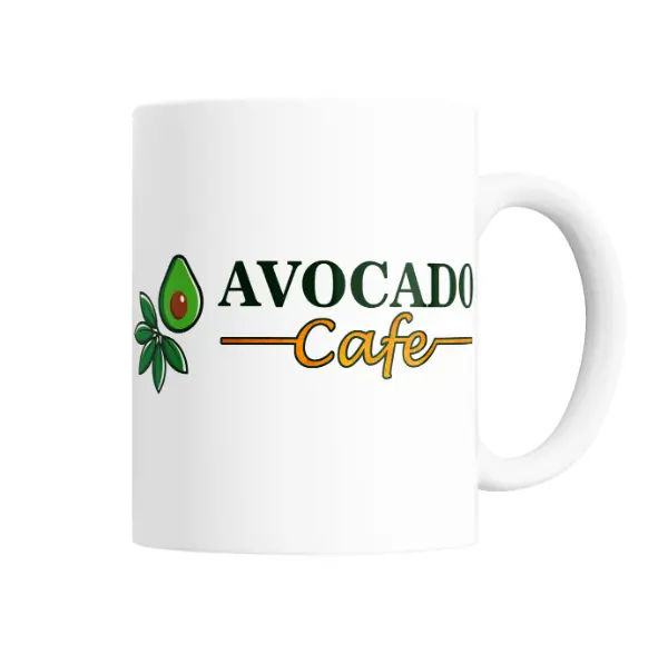 Taza de Cerámica Avocado Cafe Logo Paltas