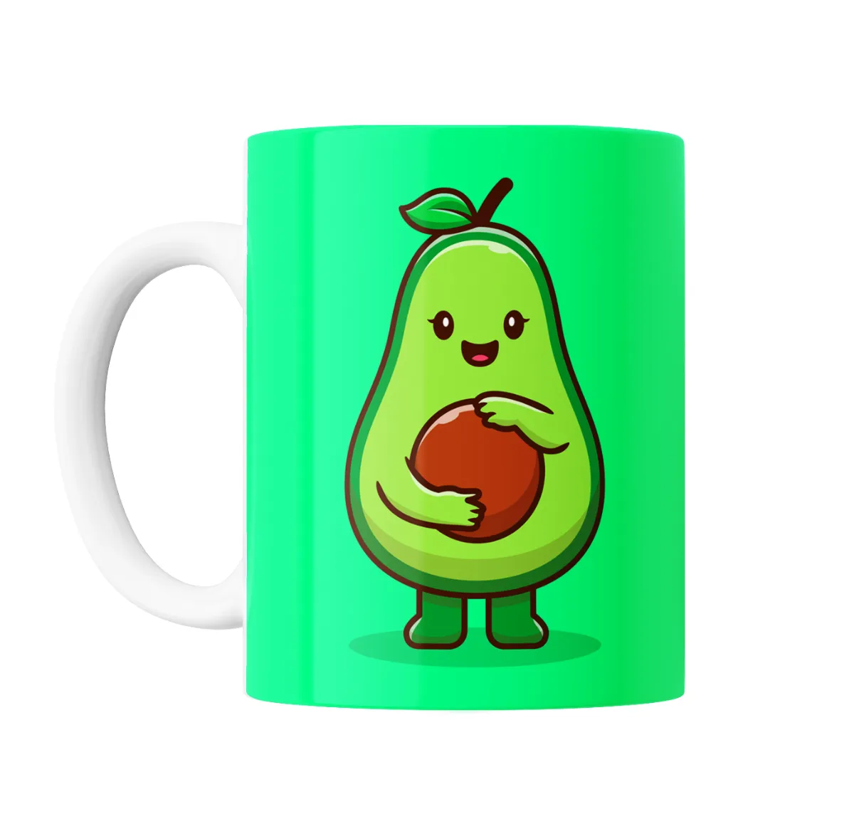 Taza de Cerámica Palta Kawaii Abrazando su Carozo - vista 2