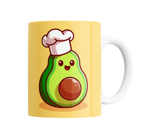 Taza de Cerámica Palta Chef Kawaii
