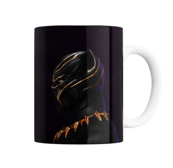 Taza de Cerámica Pantera Negra Traje Dorado