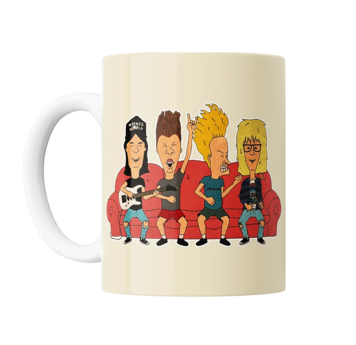 Taza de Cerámica Beavis and Butthead y Wayne's World en el sillón - vista 2