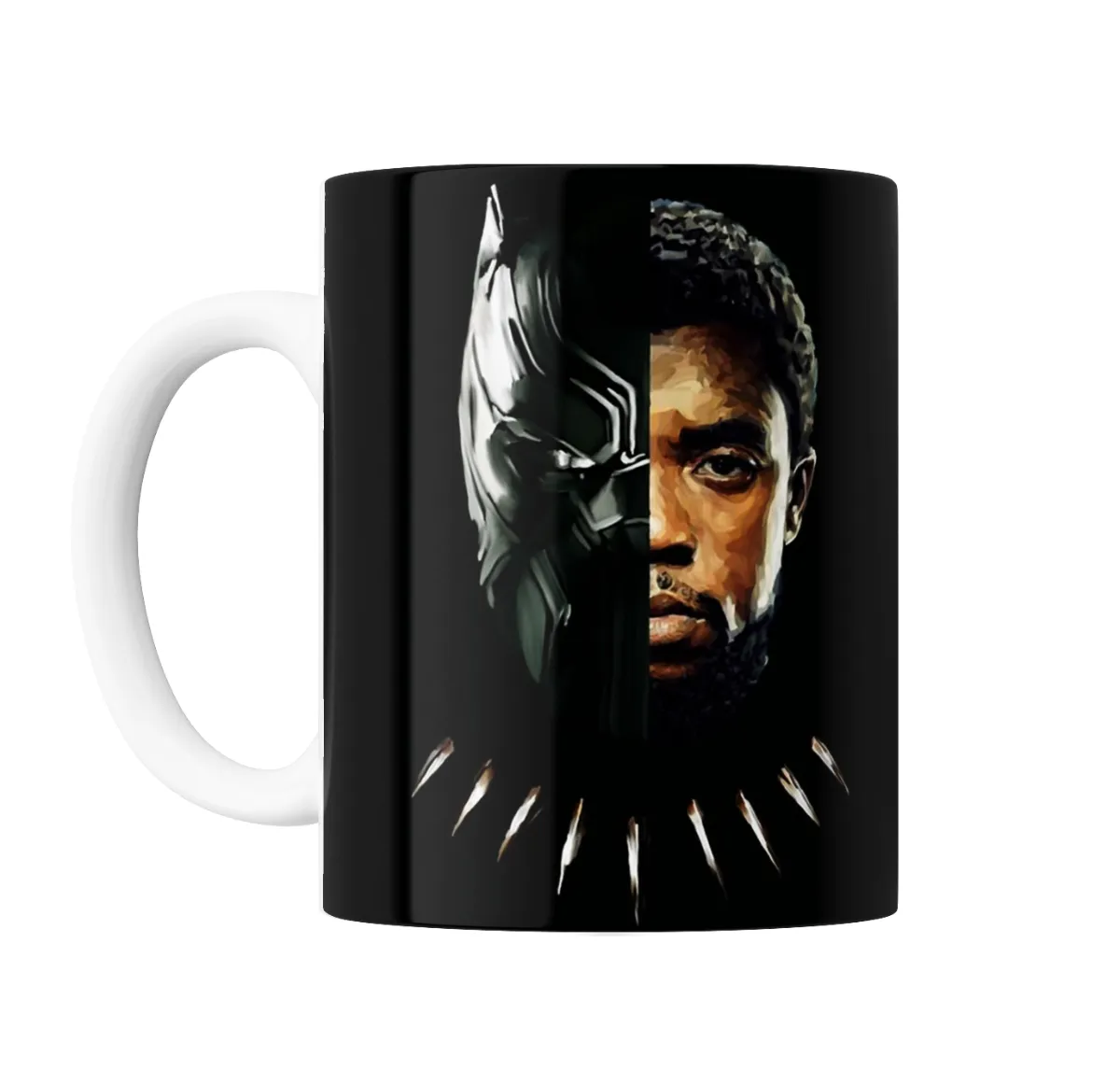 Taza de Cerámica Pantera Negra Mitad Máscara Mitad Rostro - vista 2