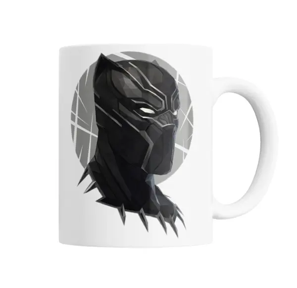 Taza de Cerámica Pantera Negra Marvel Diseño Geométrico