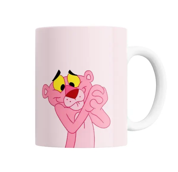 Taza de Cerámica Pantera Rosa Pensativa
