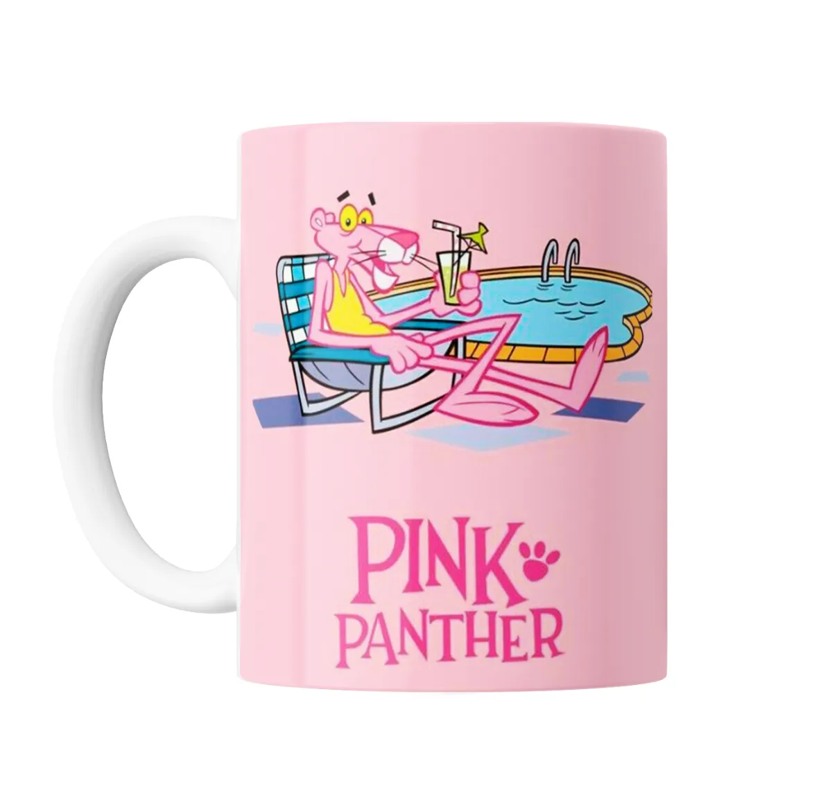 Taza de Cerámica Pantera Rosa Relajada en la Pileta - vista 2