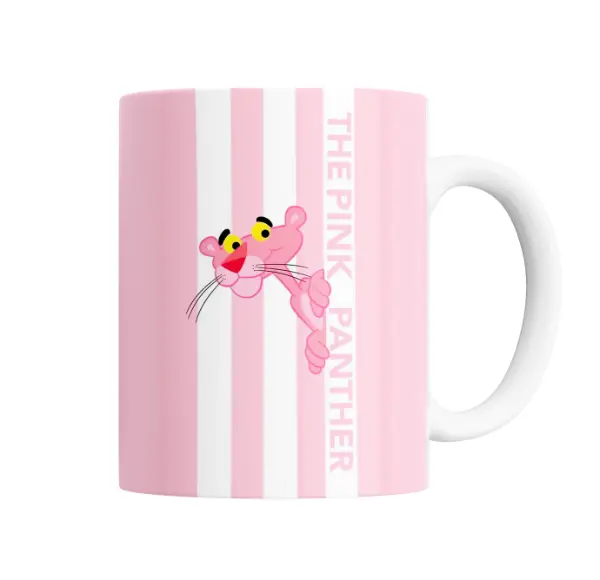 Taza de Cerámica Pantera Rosa Diseño Rayas