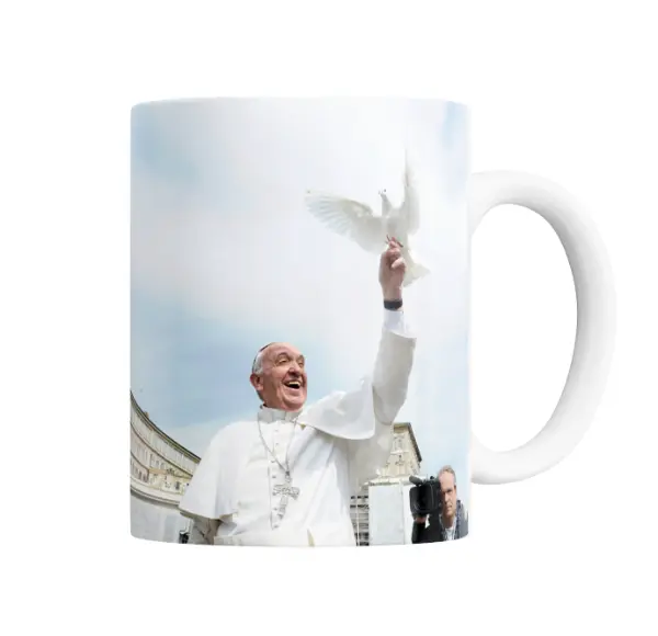 Taza de Cerámica Papa Francisco Paloma de la Paz