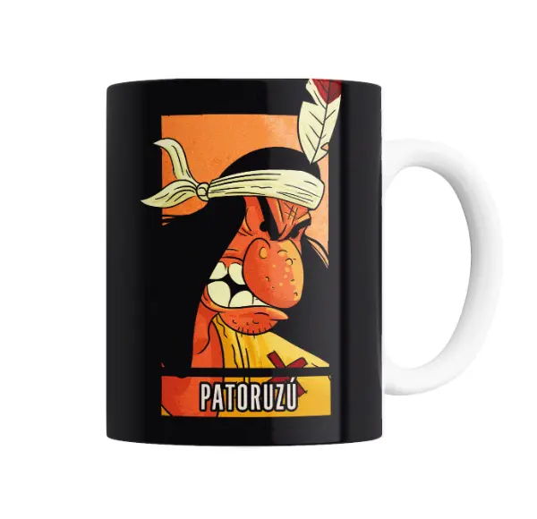 Taza de Cerámica Patoruzú Retrato con Vincha y Pluma