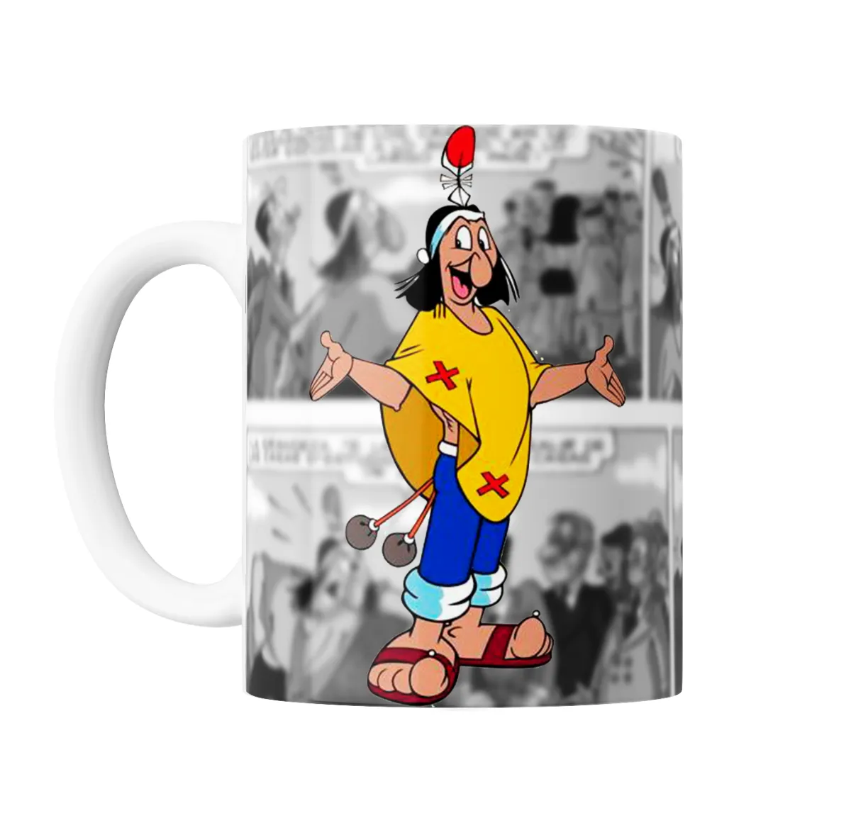 Taza de Cerámica Patoruzu con Bolas Historieta de Fondo - vista 2