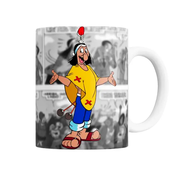 Taza de Cerámica Patoruzu con Bolas Historieta de Fondo