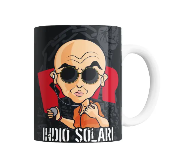 Taza de Cerámica Patricio Rey Indio Solari Caricatura