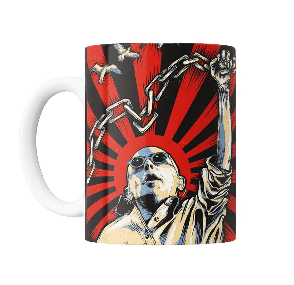 Taza de Cerámica Patricio Rey Indio Solari Cadenas y Pájaros - vista 2