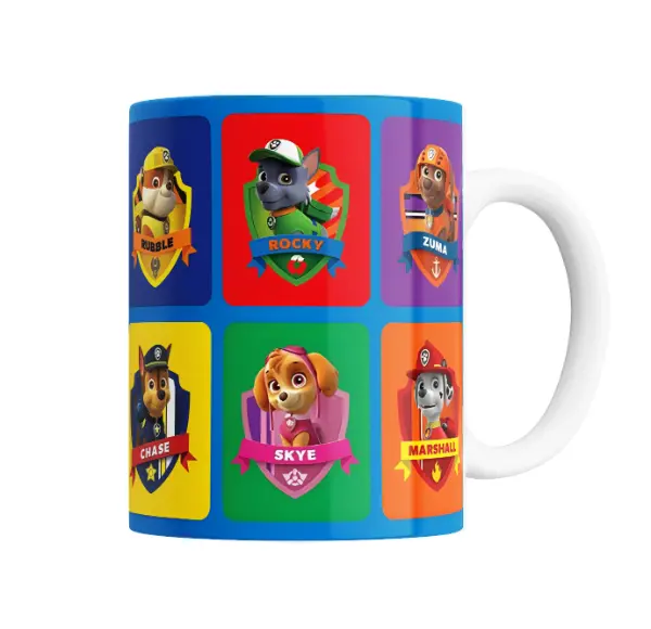 Taza de Cerámica Paw Patrol Rubble Rocky Zuma Chase Skye Marshall