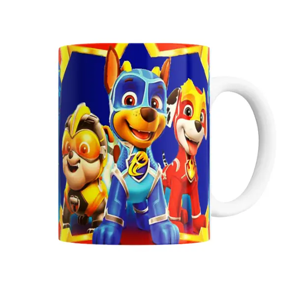 Taza de Cerámica Paw Patrol Mighty Pups Chase Rubble Marshall
