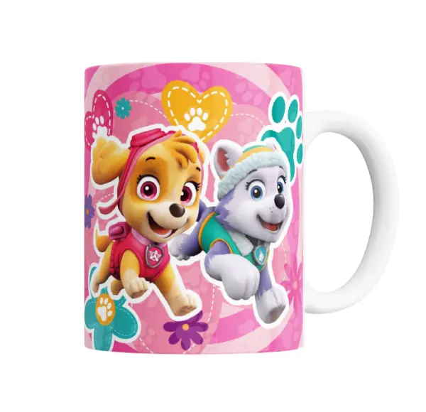 Taza de Cerámica Paw Patrol Skye y Everest Rosa