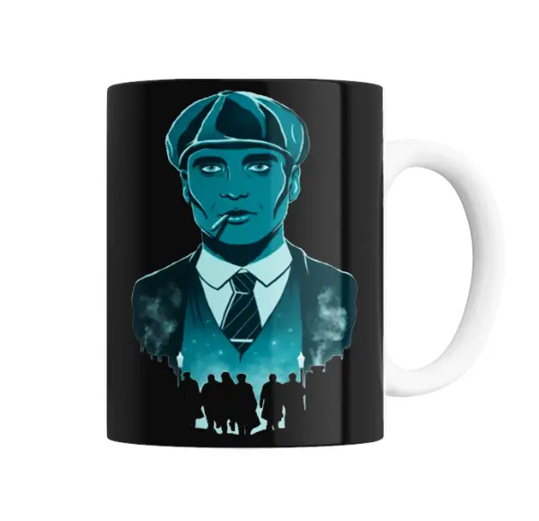 Taza de Cerámica Peaky Blinders Thomas Shelby Silueta Azul