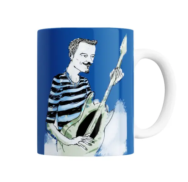 Taza de Cerámica Pedro Aznar Caricatura con Guitarra