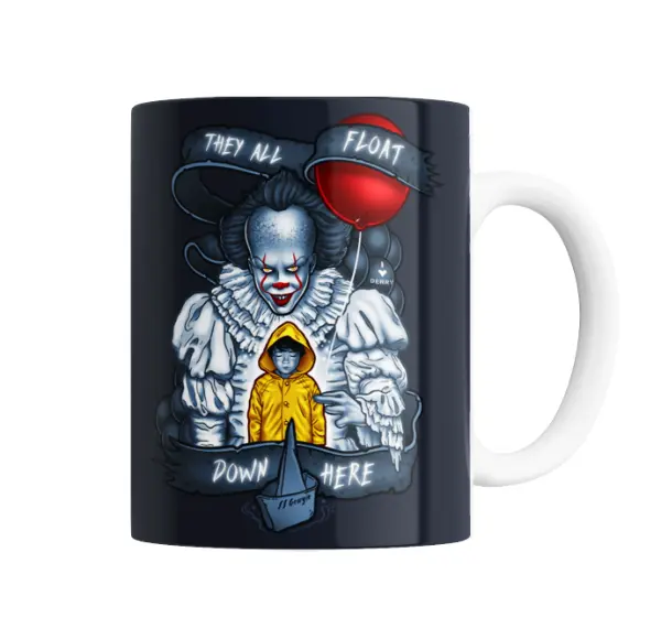 Taza de Cerámica Pennywise IT y Georgie Globo Rojo
