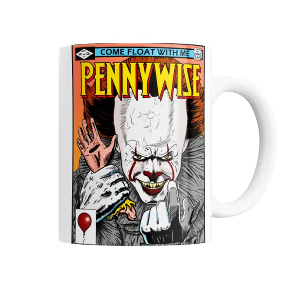 Taza de Cerámica IT Pennywise Cómic Come Float With Me