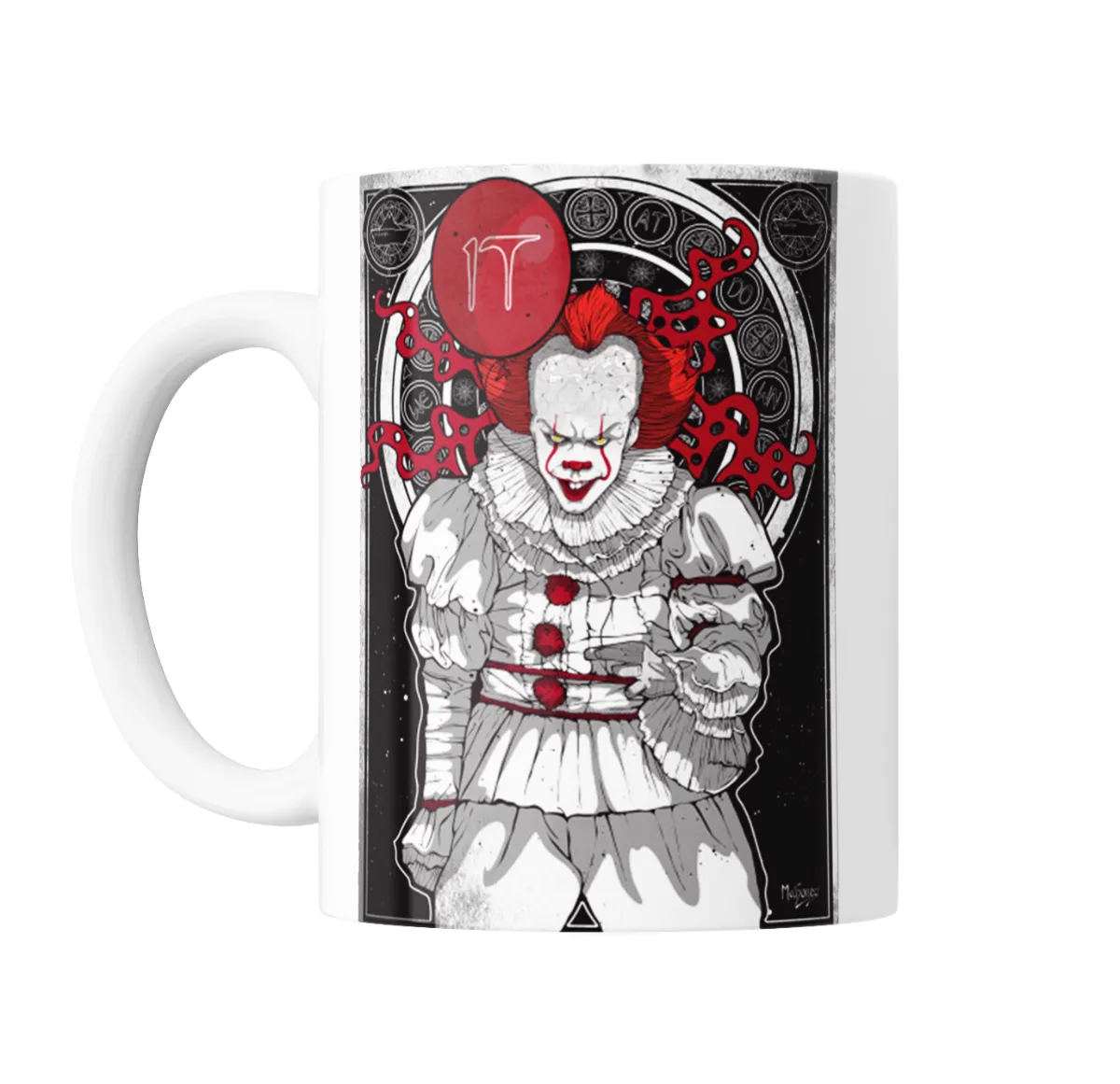 Taza de Cerámica Pennywise IT Art Nouveau Globo Rojo - vista 2