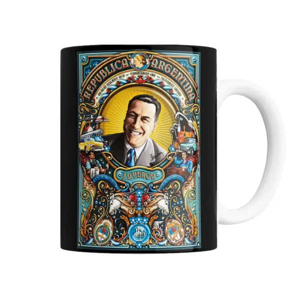 Taza de Cerámica Perón República Argentina Afiche Vintage