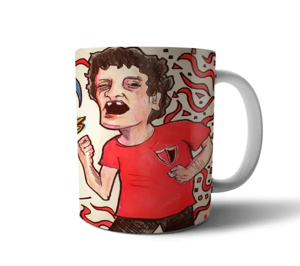 Taza de Cerámica Jugador de Fútbol Caricatura Kiko Chinguenguencha