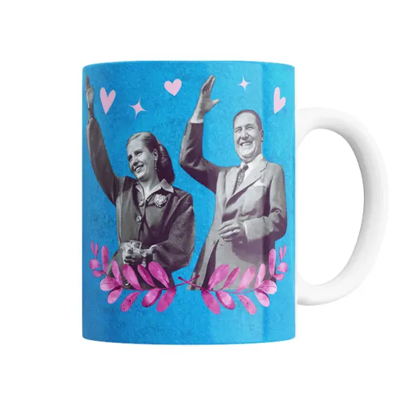 Taza de Cerámica Perón y Evita Saludando