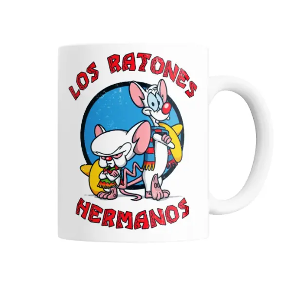 Taza de Cerámica Pinky y Cerebro Los Ratones Hermanos