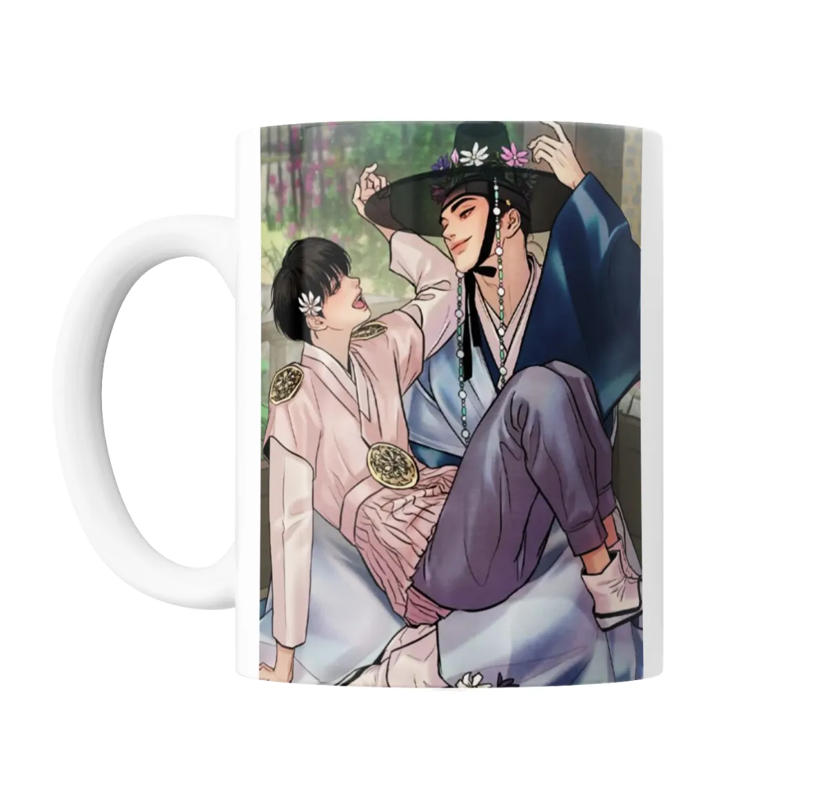 Taza de Cerámica Pintor Nocturno Hanbok y Gat Floral - vista 2