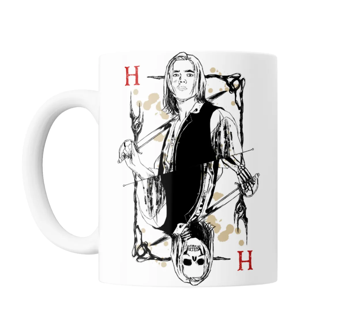 Taza de Cerámica Piratas del Caribe Carta H Espadas y Calavera - vista 2