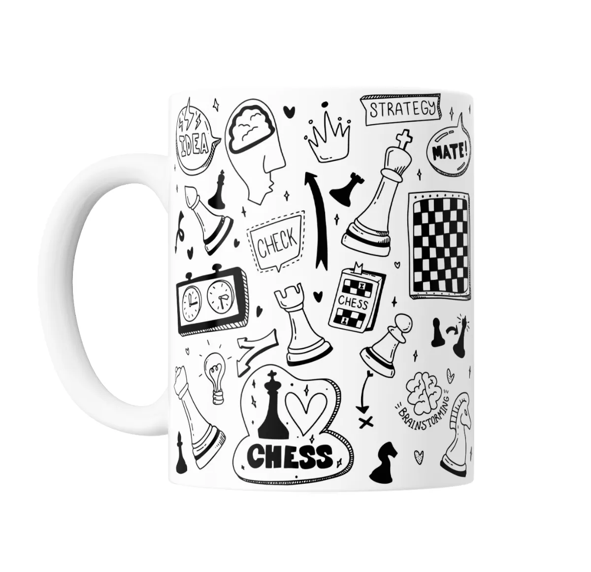 Taza de Cerámica Ajedrez Doodle Strategy Mate - vista 2