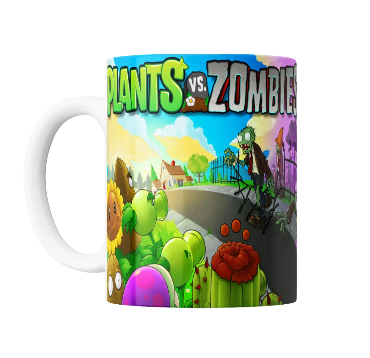 Taza de Cerámica Plants vs Zombies Logo y Batalla - vista 2