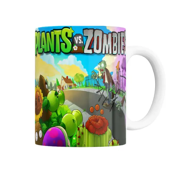Taza de Cerámica Plants vs Zombies Logo y Batalla