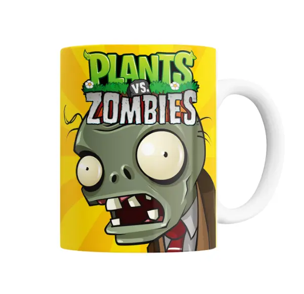 Taza de Cerámica Plants vs Zombies Zombie Cabeza Amarilla