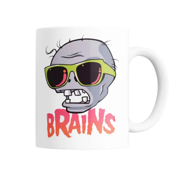 Taza de Cerámica Plantas vs Zombies Zombie con Lentes Brains