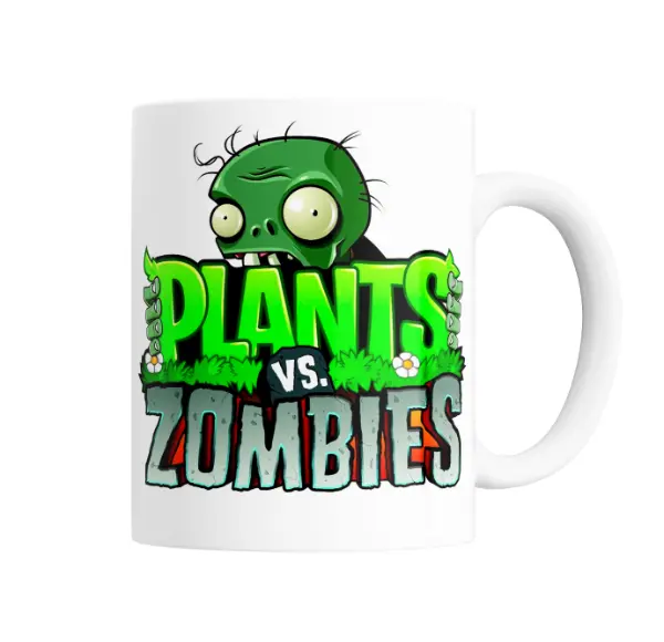 Taza de Cerámica Plants vs Zombies Logo con Zombie