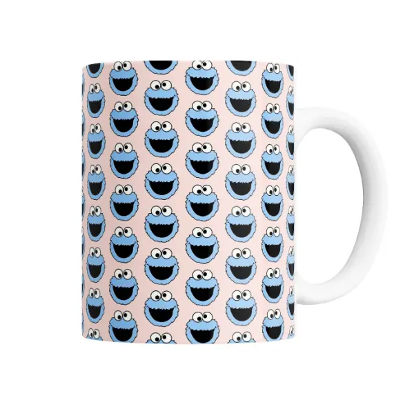 Taza de Cerámica Plaza Sésamo Monstruo de las Galletas Patrón