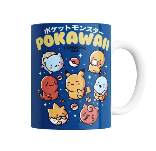 Taza de Cerámica Pokemon Pokawaii Pikachu y Amigos